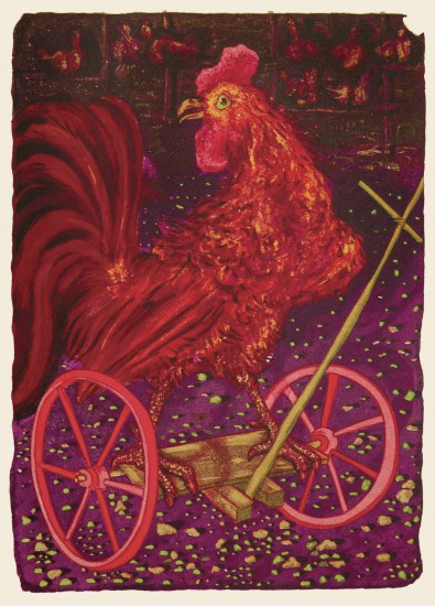 Wielkanocny kogut | litografia barwna | 48x34,5cm | 1998